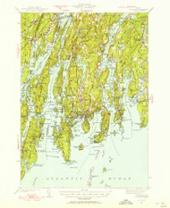 Boothbay, Maine 1941 (1955) USGS Old Topo Map Reprint 15x15 ME Quad 460225