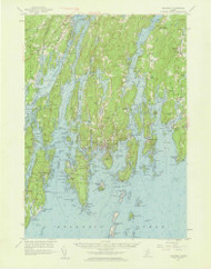 Boothbay, Maine 1957 (1959) USGS Old Topo Map Reprint 15x15 ME Quad 306481