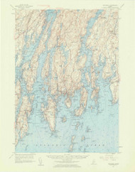Boothbay, Maine 1957 (1959) USGS Old Topo Map Reprint 15x15 ME Quad 306482