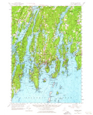Boothbay, Maine 1957 (1964) USGS Old Topo Map Reprint 15x15 ME Quad 460228
