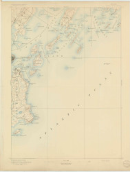 Casco Bay, Maine 1893 (1893) USGS Old Topo Map Reprint 15x15 ME Quad 306510