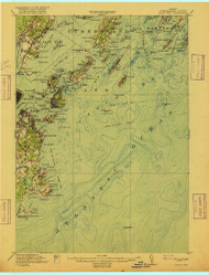 Casco Bay, Maine 1916 (1916) USGS Old Topo Map Reprint 15x15 ME Quad 807433