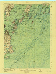 Casco Bay, Maine 1916 (1930) USGS Old Topo Map Reprint 15x15 ME Quad 807431