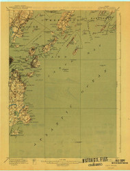 Casco Bay, Maine 1916 (1941) USGS Old Topo Map Reprint 15x15 ME Quad 807439