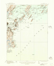 Casco Bay, Maine 1916 (1957) USGS Old Topo Map Reprint 15x15 ME Quad 460292