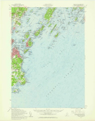 Casco Bay, Maine 1957 (1960) USGS Old Topo Map Reprint 15x15 ME Quad 306511
