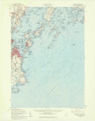 Casco Bay, Maine 1957 (1960) USGS Old Topo Map Reprint 15x15 ME Quad 306512