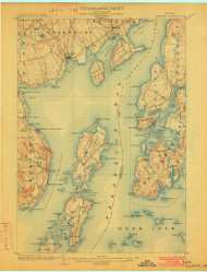 Castine, Maine 1902 (1902) USGS Old Topo Map Reprint 15x15 ME Quad 807447