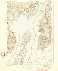 Castine, Maine 1943 (1943) USGS Old Topo Map Reprint 15x15 ME Quad 460297
