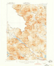 Chain Lakes, Maine 1935 (1945) USGS Old Topo Map Reprint 15x15 ME Quad 460308