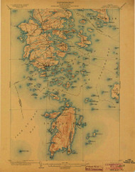 Deer Isle, Maine 1904 (1904) USGS Old Topo Map Reprint 15x15 ME Quad 807467