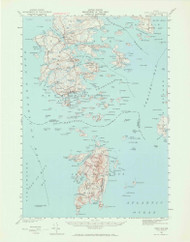 Deer Isle, Maine 1942 (1965) USGS Old Topo Map Reprint 15x15 ME Quad 306538
