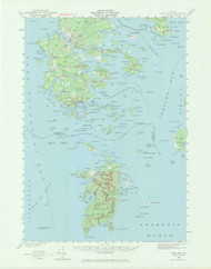Deer Isle, Maine 1942 (1971) USGS Old Topo Map Reprint 15x15 ME Quad 306536