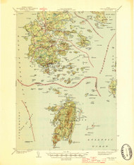 Deer Isle, Maine 1944 (1944) USGS Old Topo Map Reprint 15x15 ME Quad 460354