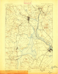 Dover, New Hampshire 1893 (1898) USGS Old Topo Map Reprint 15x15 ME Quad 330014