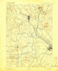 Dover, New Hampshire 1893 (1916) USGS Old Topo Map Reprint 15x15 ME Quad 330016