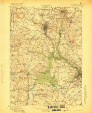 Dover, New Hampshire 1918 (1918) USGS Old Topo Map Reprint 15x15 ME Quad 330020