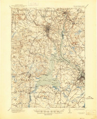 Dover, New Hampshire 1918 (1945) USGS Old Topo Map Reprint 15x15 ME Quad 330009