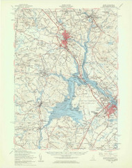 Dover, New Hampshire 1956 (1960) USGS Old Topo Map Reprint 15x15 ME Quad 306545