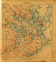 Eastport, Maine 1908 (1908) USGS Old Topo Map Reprint 15x15 ME Quad 807483