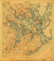 Eastport, Maine 1908 (1918) USGS Old Topo Map Reprint 15x15 ME Quad 807480
