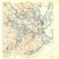 Eastport, Maine 1908 (1935) USGS Old Topo Map Reprint 15x15 ME Quad 460376
