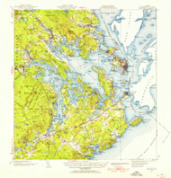 Eastport, Maine 1943 (1955) USGS Old Topo Map Reprint 15x15 ME Quad 460378