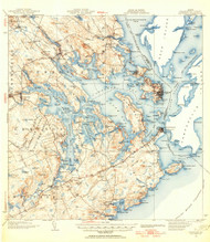 Eastport, Maine 1943 (1955) USGS Old Topo Map Reprint 15x15 ME Quad 460379