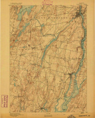 Gardiner, Maine 1892 (1892) USGS Old Topo Map Reprint 15x15 ME Quad 807511