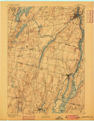 Gardiner, Maine 1892 (1900) USGS Old Topo Map Reprint 15x15 ME Quad 807510
