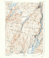 Gardiner, Maine 1892 (1934) USGS Old Topo Map Reprint 15x15 ME Quad 460425