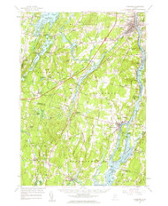 Gardiner, Maine 1957 (1964) USGS Old Topo Map Reprint 15x15 ME Quad 460431