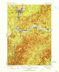 Gorham, New Hampshire 1937 (1955) USGS Old Topo Map Reprint 15x15 ME Quad 330055
