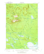Katahdin, Maine 1949 (1963) USGS Old Topo Map Reprint 15x15 ME Quad 460508