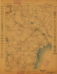 Kennebunk, Maine 1898 (1898) USGS Old Topo Map Reprint 15x15 ME Quad 807535