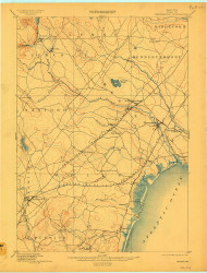 Kennebunk, Maine 1898 (1909) USGS Old Topo Map Reprint 15x15 ME Quad 807533