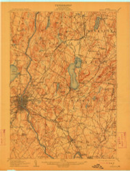 Lewiston, Maine 1908 (1912) USGS Old Topo Map Reprint 15x15 ME Quad 807550
