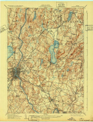 Lewiston, Maine 1908 (1932) USGS Old Topo Map Reprint 15x15 ME Quad 807548