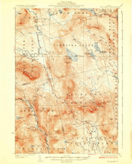 Little Bigelow Mountain, Maine 1928 (1928) USGS Old Topo Map Reprint 15x15 ME Quad 460348