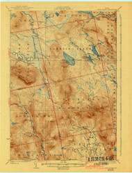 Little Bigelow Mountain, Maine 1928 (1942) USGS Old Topo Map Reprint 15x15 ME Quad 807463
