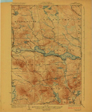 Long Pond, Maine 1924 (1924) USGS Old Topo Map Reprint 15x15 ME Quad 807558