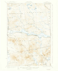 Long Pond, Maine 1924 (1938) USGS Old Topo Map Reprint 15x15 ME Quad 460577