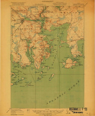 Machias, Maine 1918 (1918) USGS Old Topo Map Reprint 15x15 ME Quad 807561