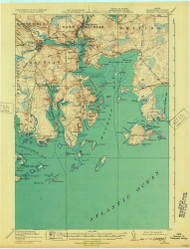 Machias, Maine 1918 (1932) USGS Old Topo Map Reprint 15x15 ME Quad 807559