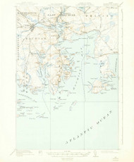 Machias, Maine 1918 (1943) USGS Old Topo Map Reprint 15x15 ME Quad 460588