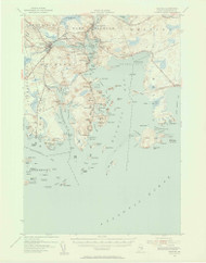 Machias, Maine 1941 (1956) USGS Old Topo Map Reprint 15x15 ME Quad 306650
