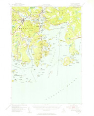 Machias, Maine 1941 (1956) USGS Old Topo Map Reprint 15x15 ME Quad 460589