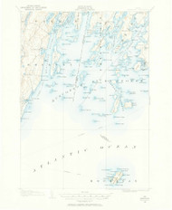Monhegan, Maine 1904 (1958) USGS Old Topo Map Reprint 15x15 ME Quad 460615