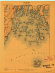 Monhegan, Maine 1906 (1912) USGS Old Topo Map Reprint 15x15 ME Quad 807565