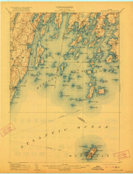 Monhegan, Maine 1906 (1921) USGS Old Topo Map Reprint 15x15 ME Quad 807564